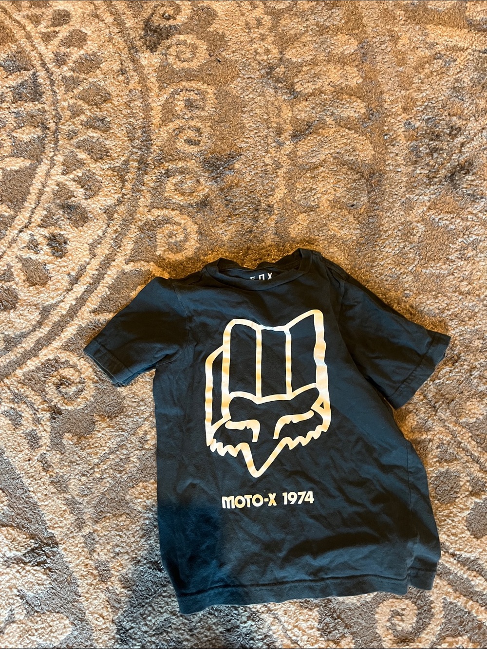 Fox Black Tee with White Moto-X Fox Head Graphic